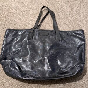 Gucci Shimmering Black Monogram Tote